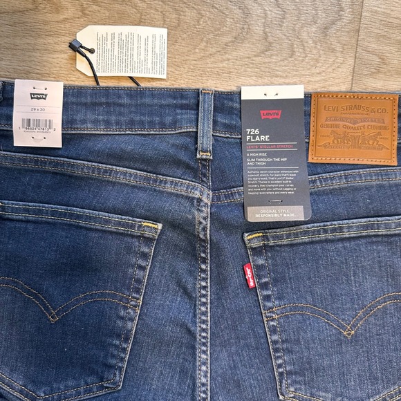 Levi's Denim - NWT Levis Premium 726 Flare Jeans High Rise Dark Wash Stellar Stretch 29x30 NWT